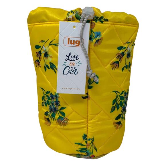 Lug Color Joy Tumbler Bag Bouquet Yellow Floral Travel Toiletry Artist Supply - Picture 3 of 15